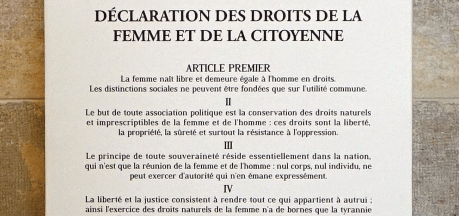 Déclaration Des Droits De La Femme Et De La Citoyenne