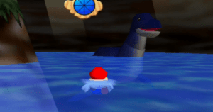 Première apparition de Dorrie dans Super Mario 64 - Cultea