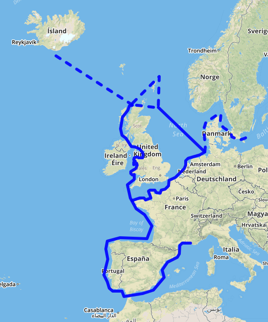 Itinéraire du voyage de Pythéas - Cultea
