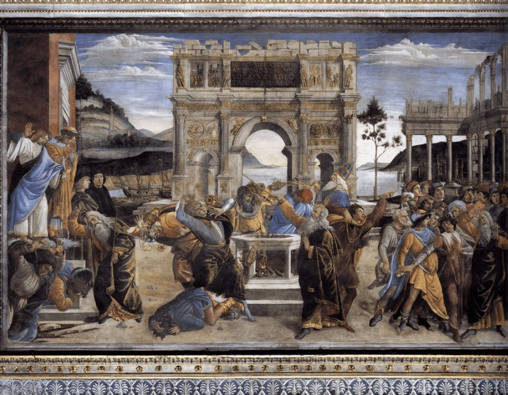 Le Châtiment de Coré, Datan et Abiram (Chapelle Sixtine) de Botticelli - Cultea