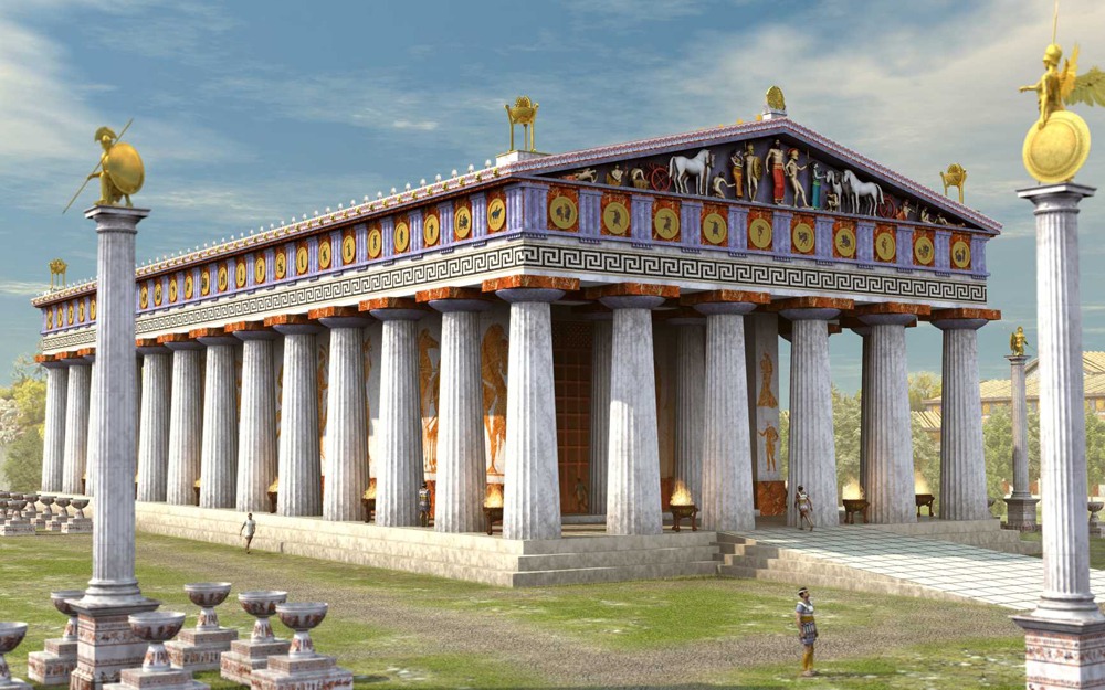 Reconstitution du Parthénon sur l'Acropole d'Athènes - Cultea