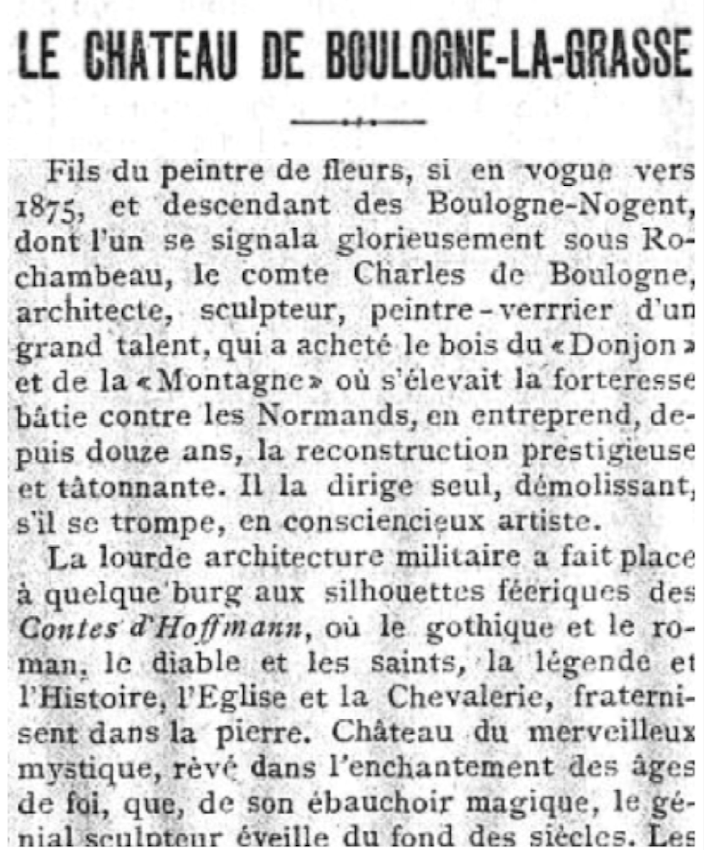 Article paru dans Le Figaro le 24 octobre 1908 (Gallica) - Cultea