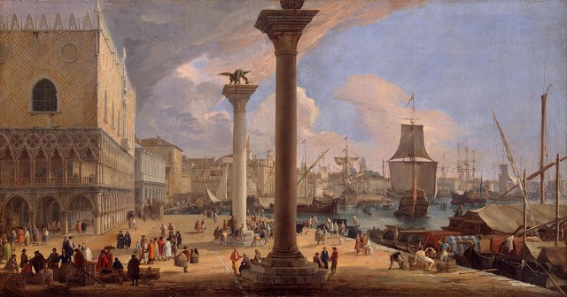 "Jetée et le palais des Doges", Luca Carlevaris, huile sur toile, 1710 - Cultea