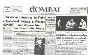 La Une du journal Combat du 8 août 1945