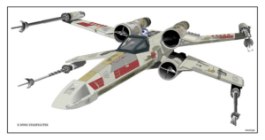 Reproduction du vaisseau X-Wing sur Idraw (Flickr)
