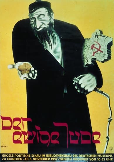 Affiche de propagande nazie, qui dénonce le bolchévisme et les juifs - Cultea