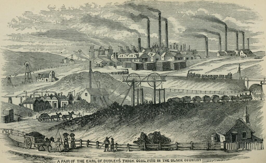 gravure représentant la campagne en cours d'industrialisation