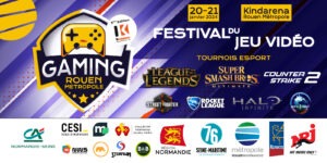 Affiche du Gaming Rouen Metropole 2024, festival du jeu vidéo Normand